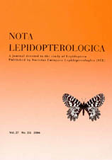 Nota lepidopterologica, Bd. 27 (2/3), 2004